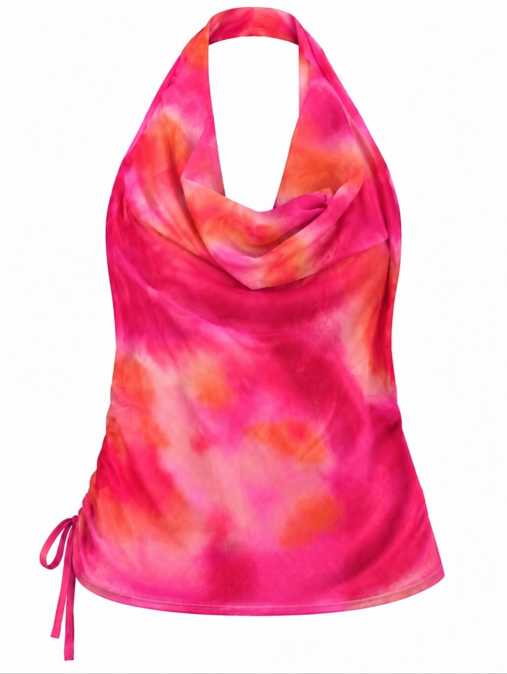 Women’s Pink Tie-Dye Halter Top